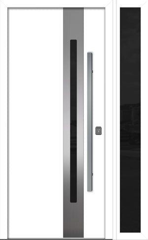 Nova Inox S2 Modern Exterior Single Door W/ (1) 12" Sidelight - Unit 50x81 3/8 - White - Doors and Beyond