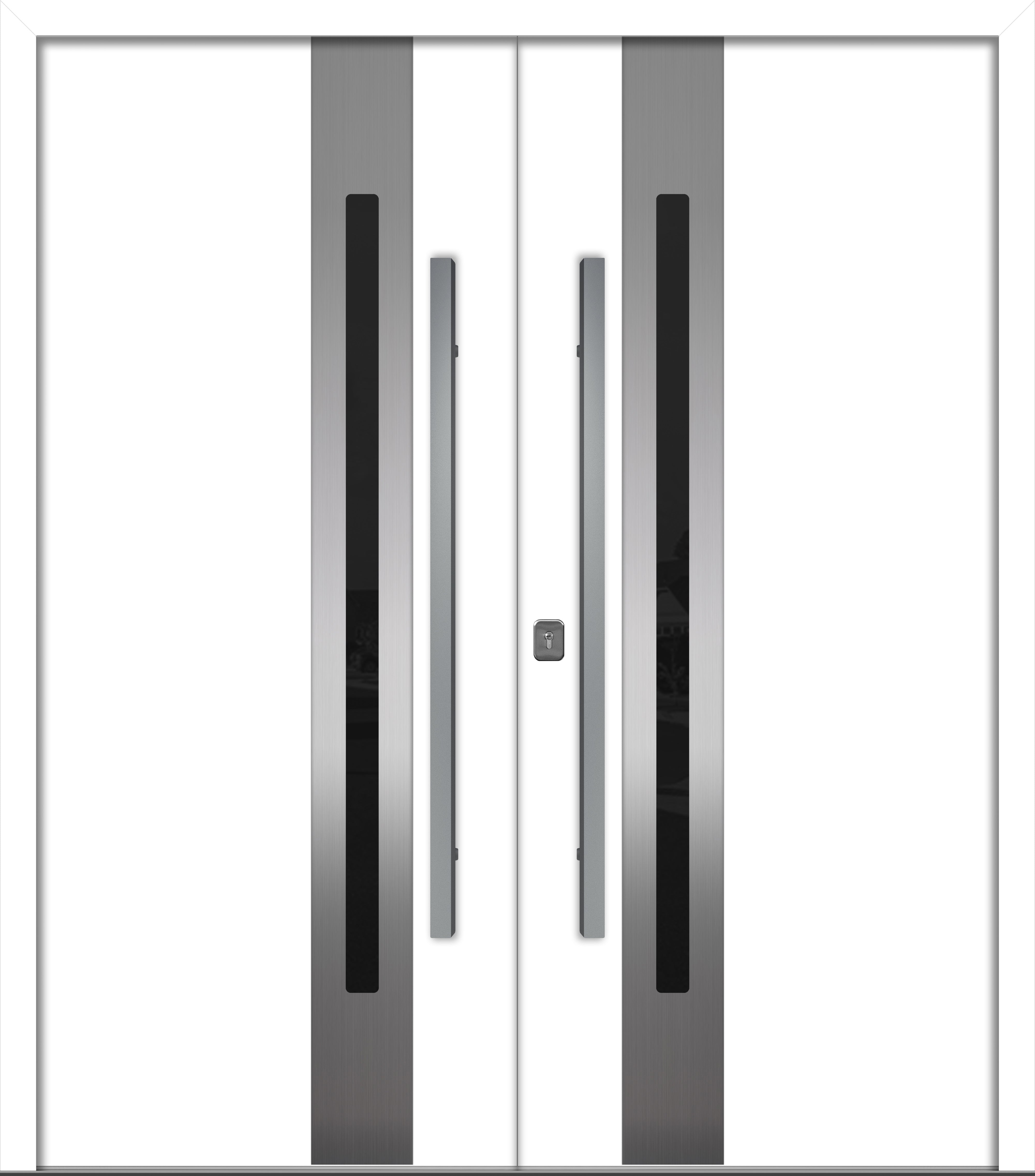 Nova Inox S2 Modern Exterior Double Door 72x80 - Unit 74x81 1/2 - White