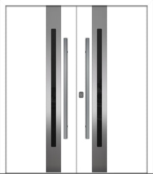 Nova Inox S2 Modern Exterior Double Door 72x80 - Unit 74x81 1/2 - White - Doors and Beyond