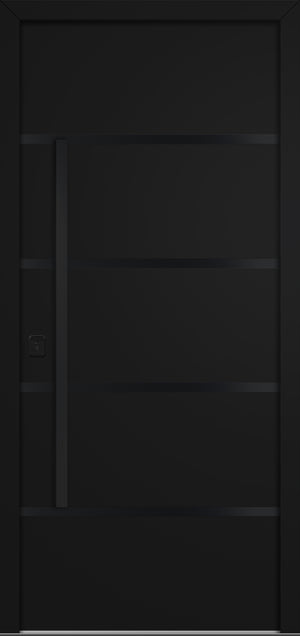 Nova Inox S3 Modern Exterior Single Door 36x80 Black Stainless Steel - Black - Doors and Beyond
