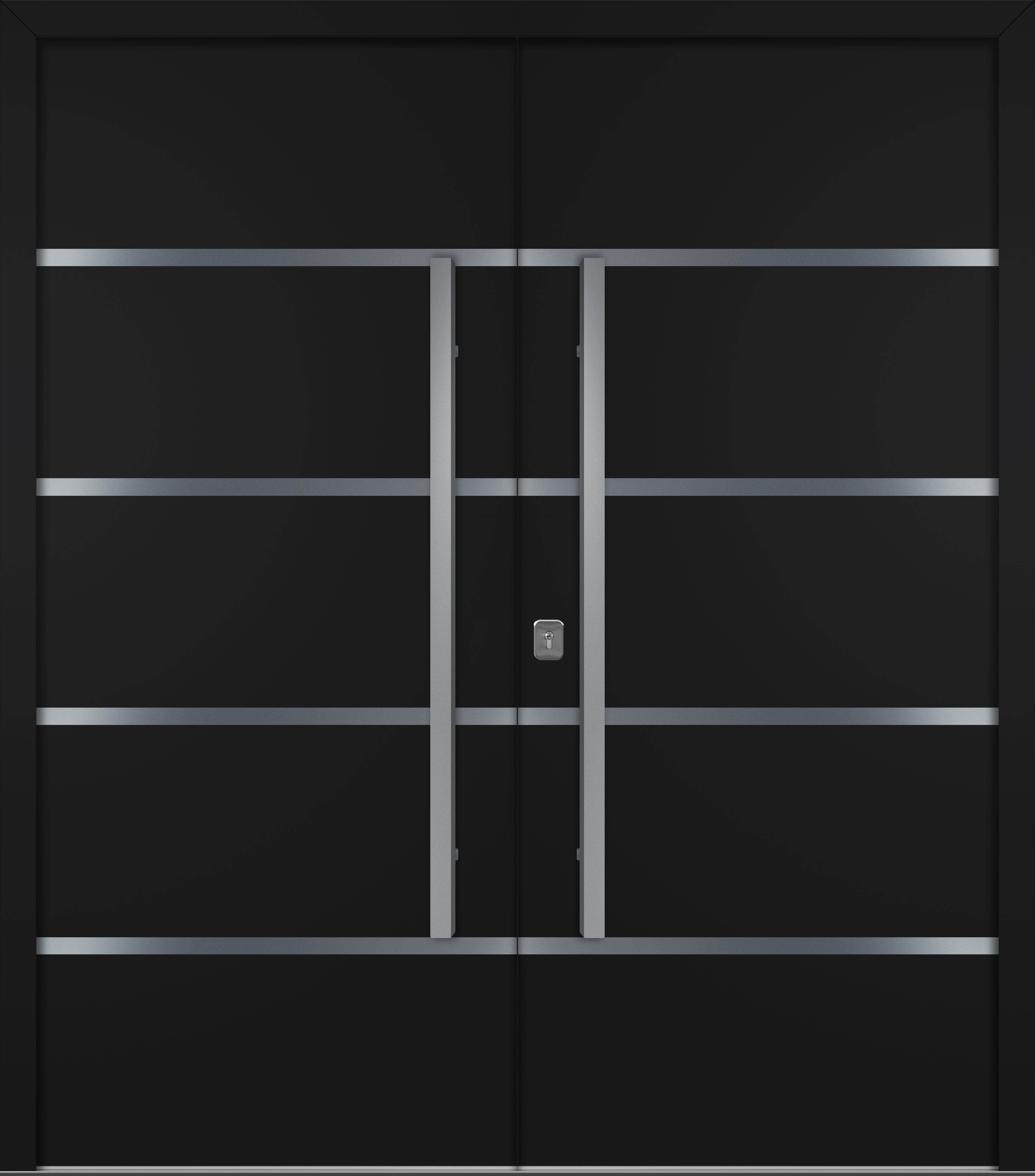 Nova Inox S3 Modern Exterior Double Door 72x80 - Unit 74x81 1/2 - Black