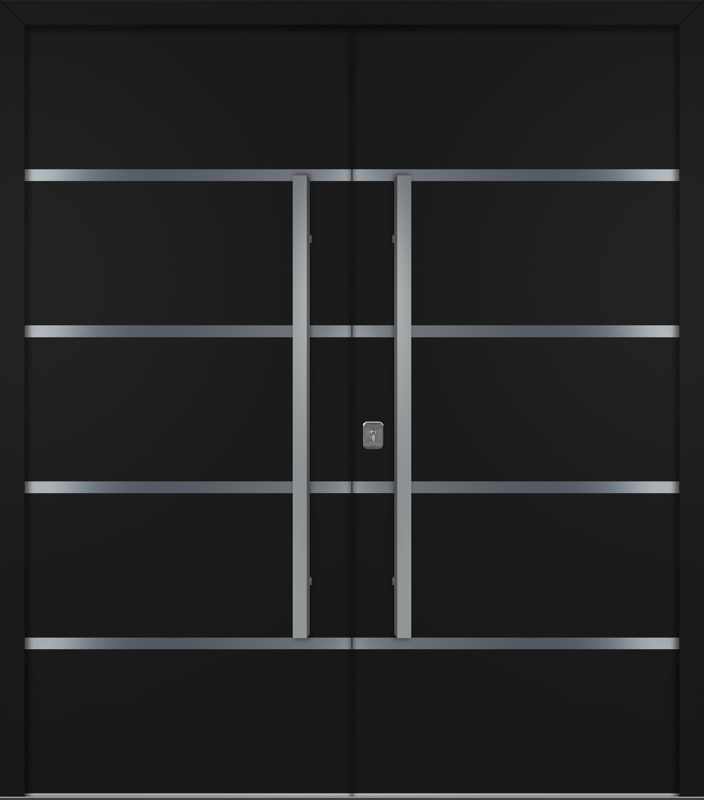 Nova Inox S3 Modern Exterior Double Door 72x80 - Unit 74x81 1/2 - Black - Doors and Beyond