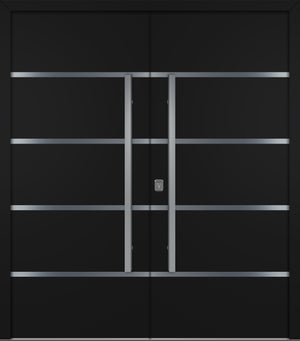 Nova Inox S3 Modern Exterior Double Door 72x80 - Unit 74x81 1/2 - Black - Doors and Beyond