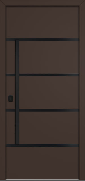 Nova Inox S3 Modern Exterior Single Door 36x80 Black Stainless Steel - Brown - Doors and Beyond