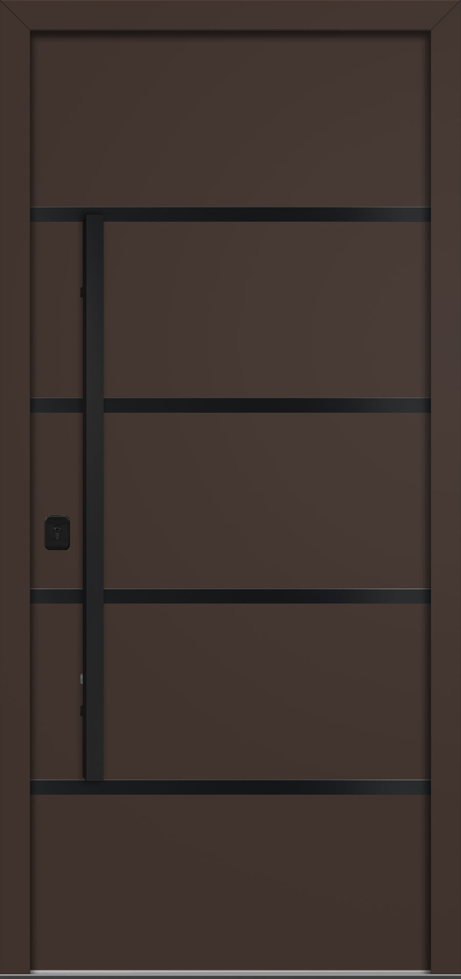 Nova Inox S3 Modern Exterior Single Door 36x80 Black Stainless Steel - Brown - Doors and Beyond