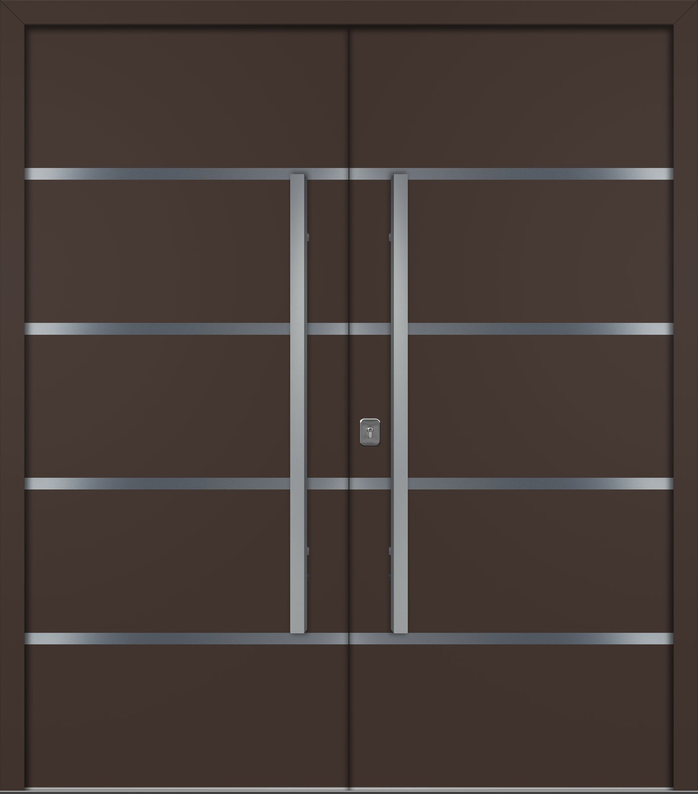 Nova Inox S3 Modern Exterior Double Door 72x80 - Unit 74x81 1/2 - Brown - Doors and Beyond