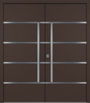 Nova Inox S3 Modern Exterior Double Door 72x80 - Unit 74x81 1/2 - Brown - Doors and Beyond