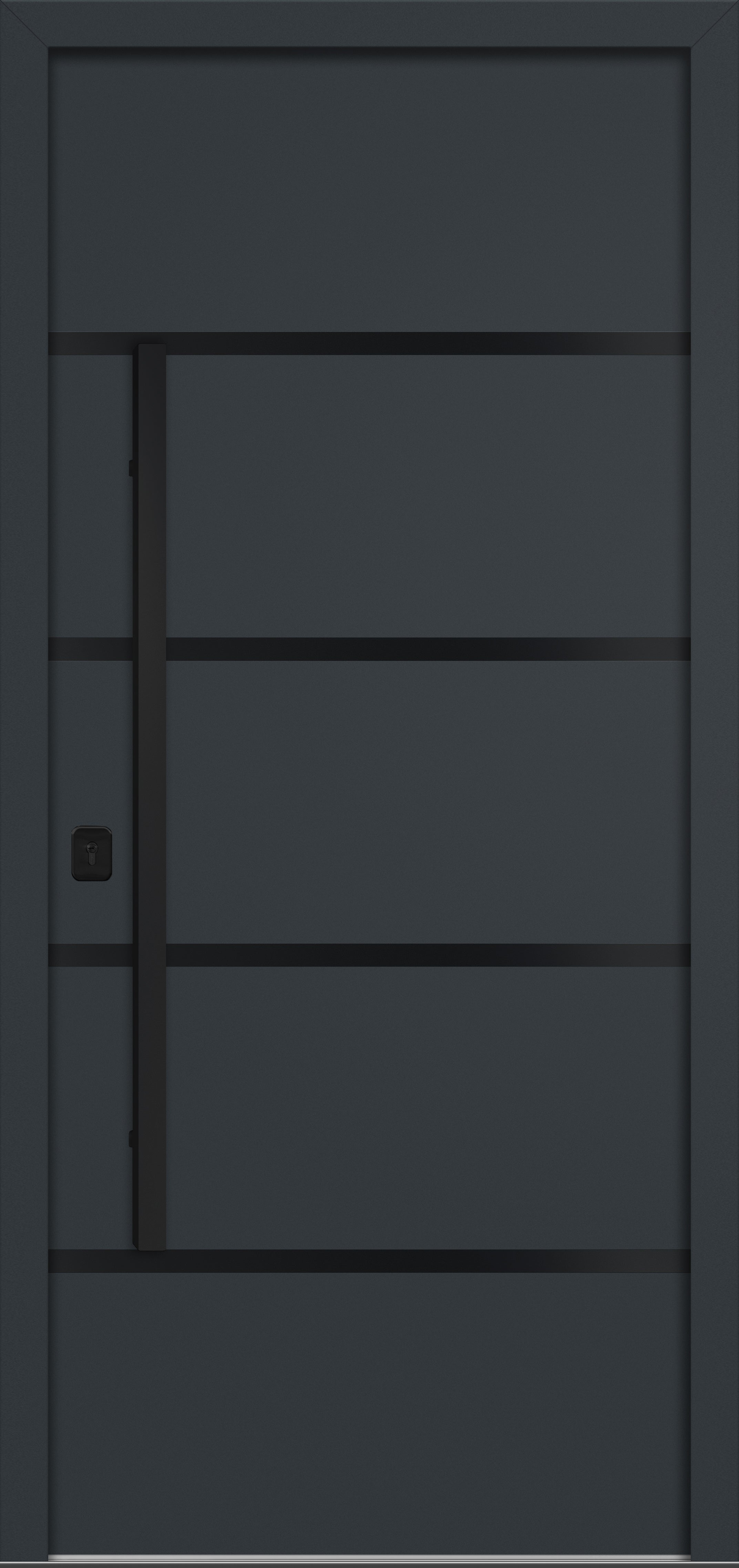 Nova Inox S3 Modern Exterior Single Door 36x80 Black Stainless Steel - Gray