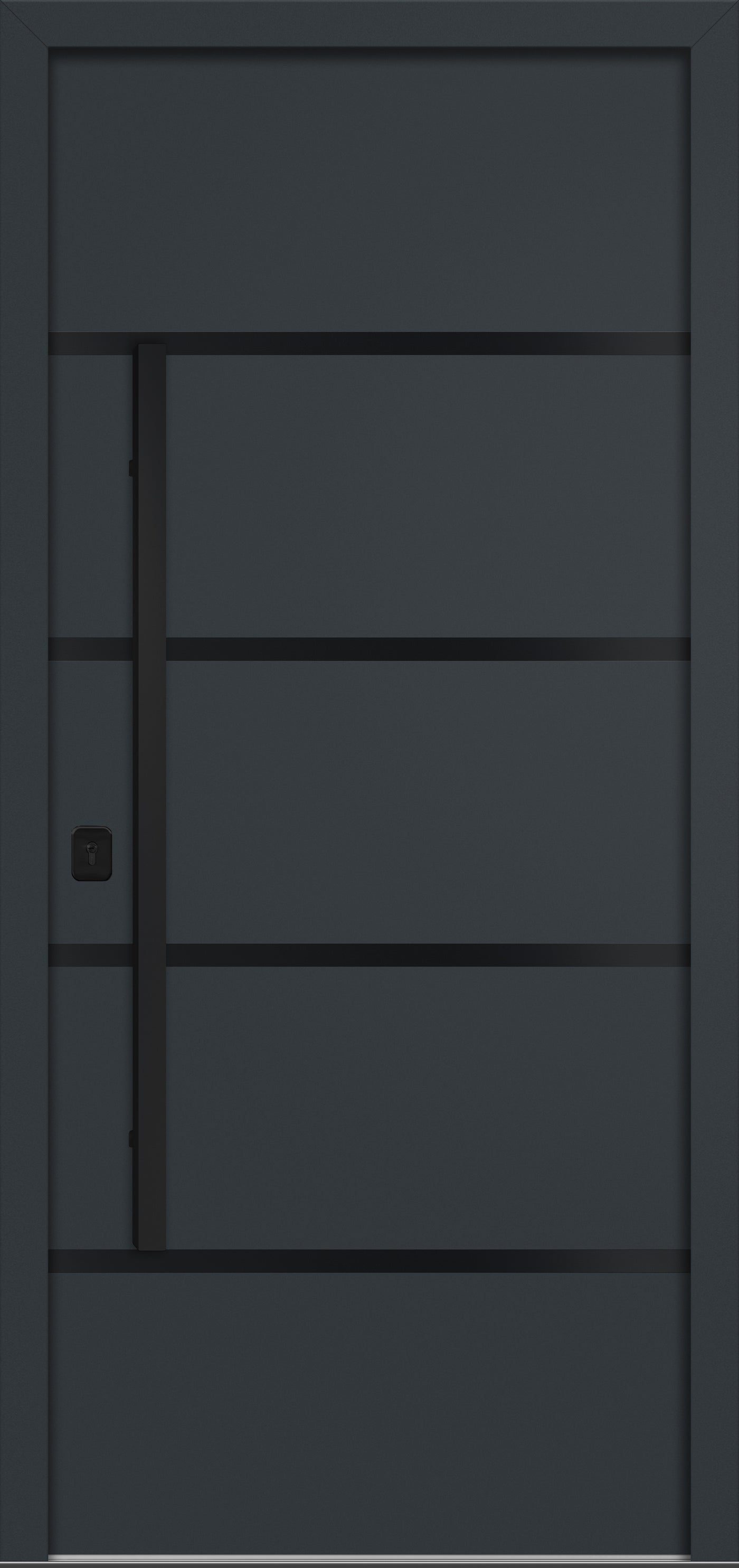 Nova Inox S3 Modern Exterior Single Door 36x80 Black Stainless Steel - Gray - Doors and Beyond