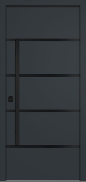 Nova Inox S3 Modern Exterior Single Door 36x80 Black Stainless Steel - Gray - Doors and Beyond