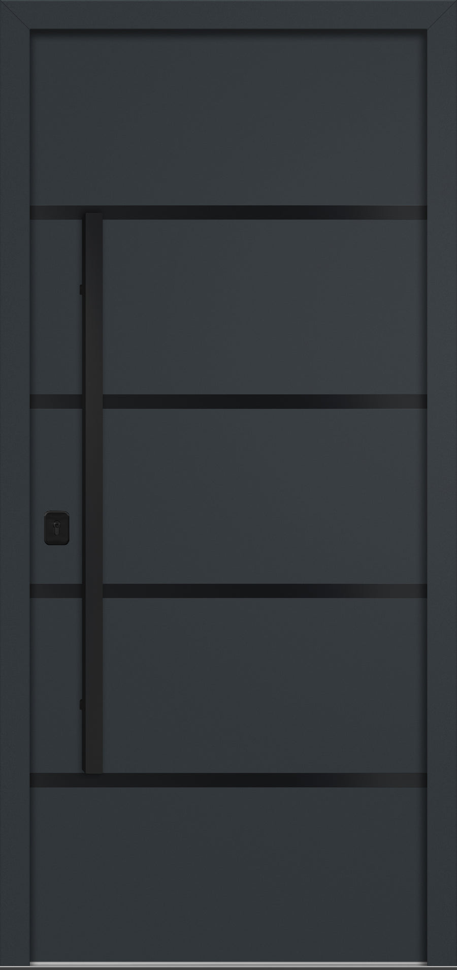Nova Inox S3 Modern Exterior Single Door 36x80 Black Stainless Steel - Gray - Doors and Beyond