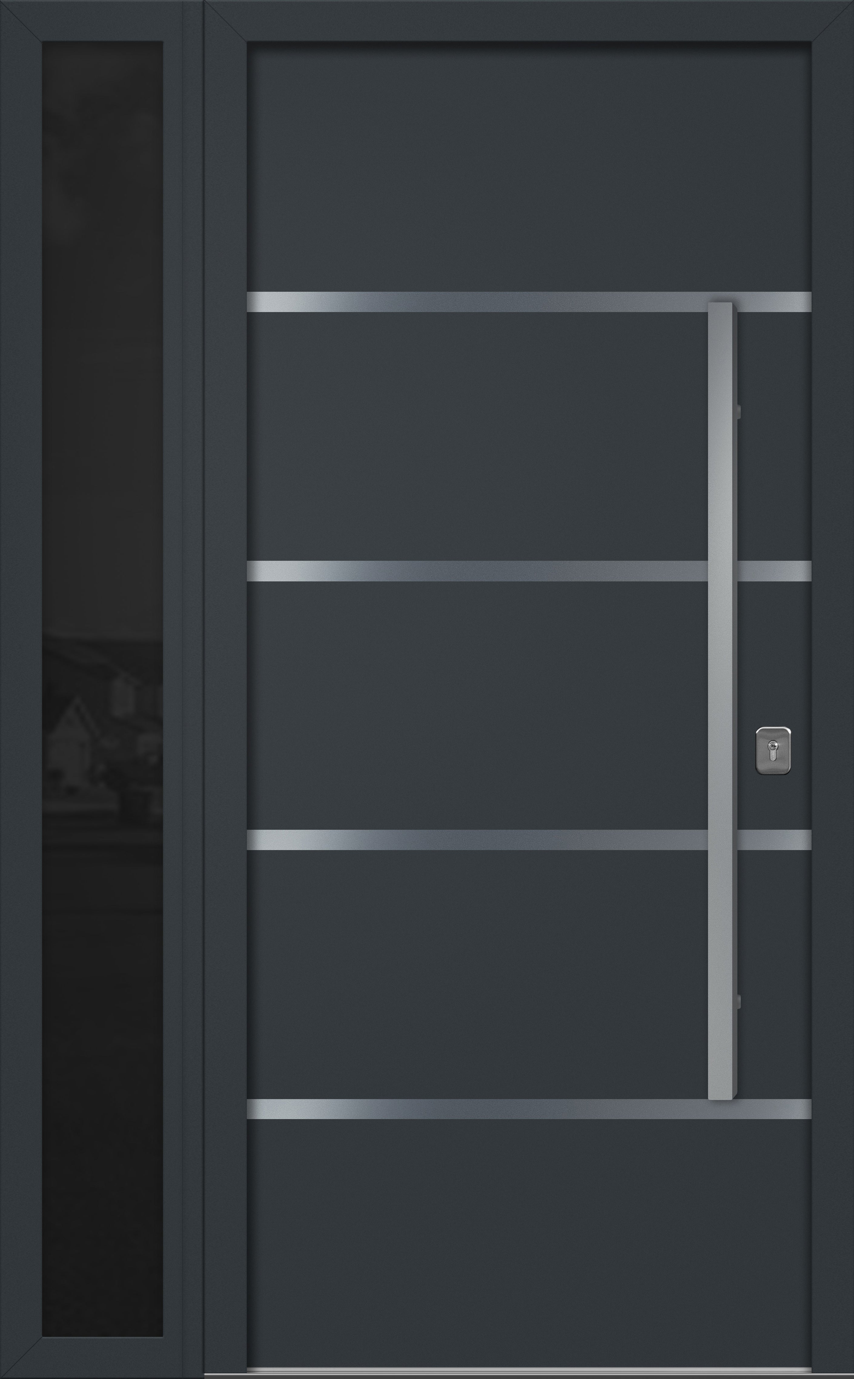 Nova Inox S3 Modern Exterior Single Door W/ (1) 12" Sidelight - Unit 50x81 3/8 - Gray