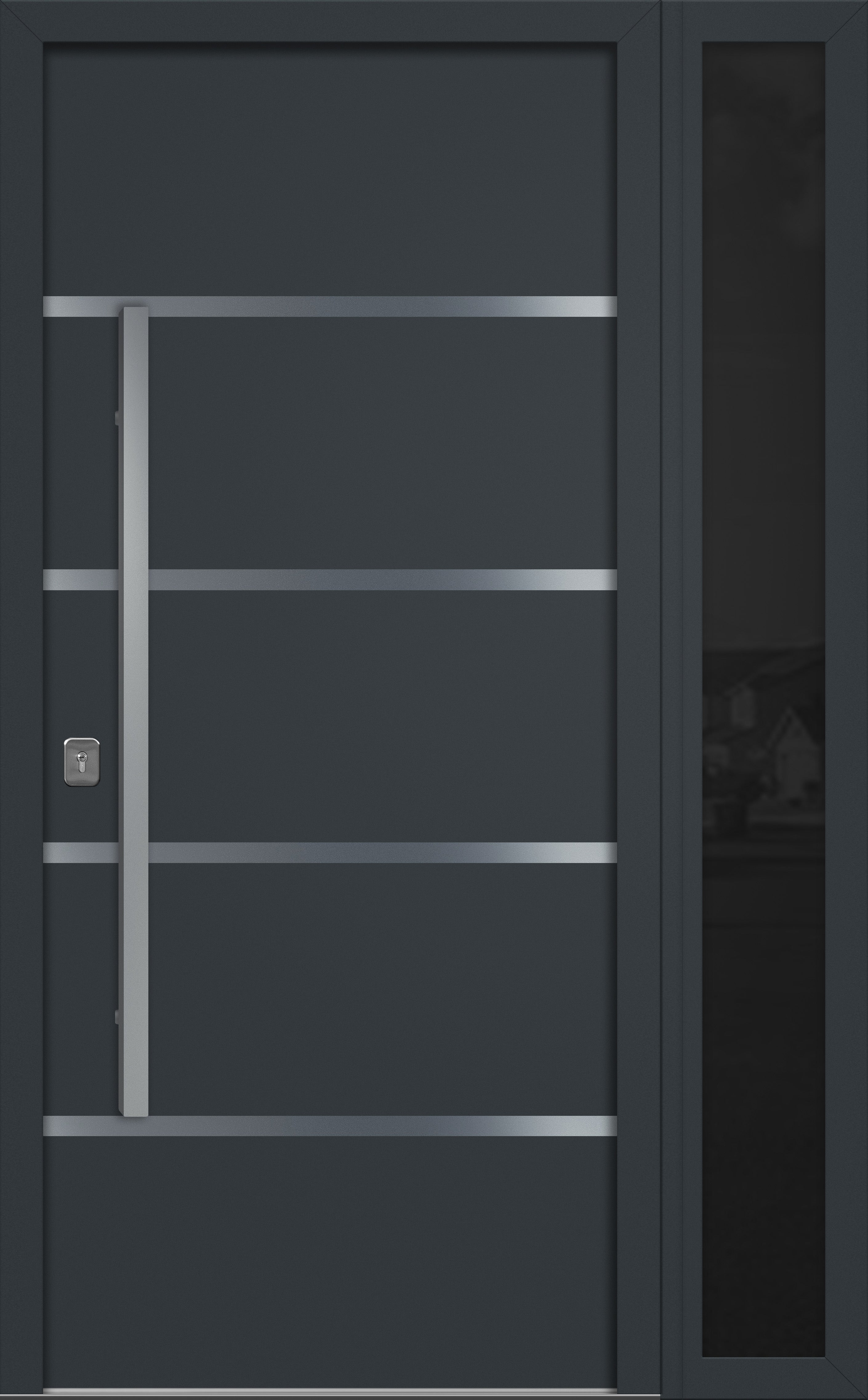 Nova Inox S3 Modern Exterior Single Door W/ (1) 12" Sidelight - Unit 50x81 3/8 - Gray