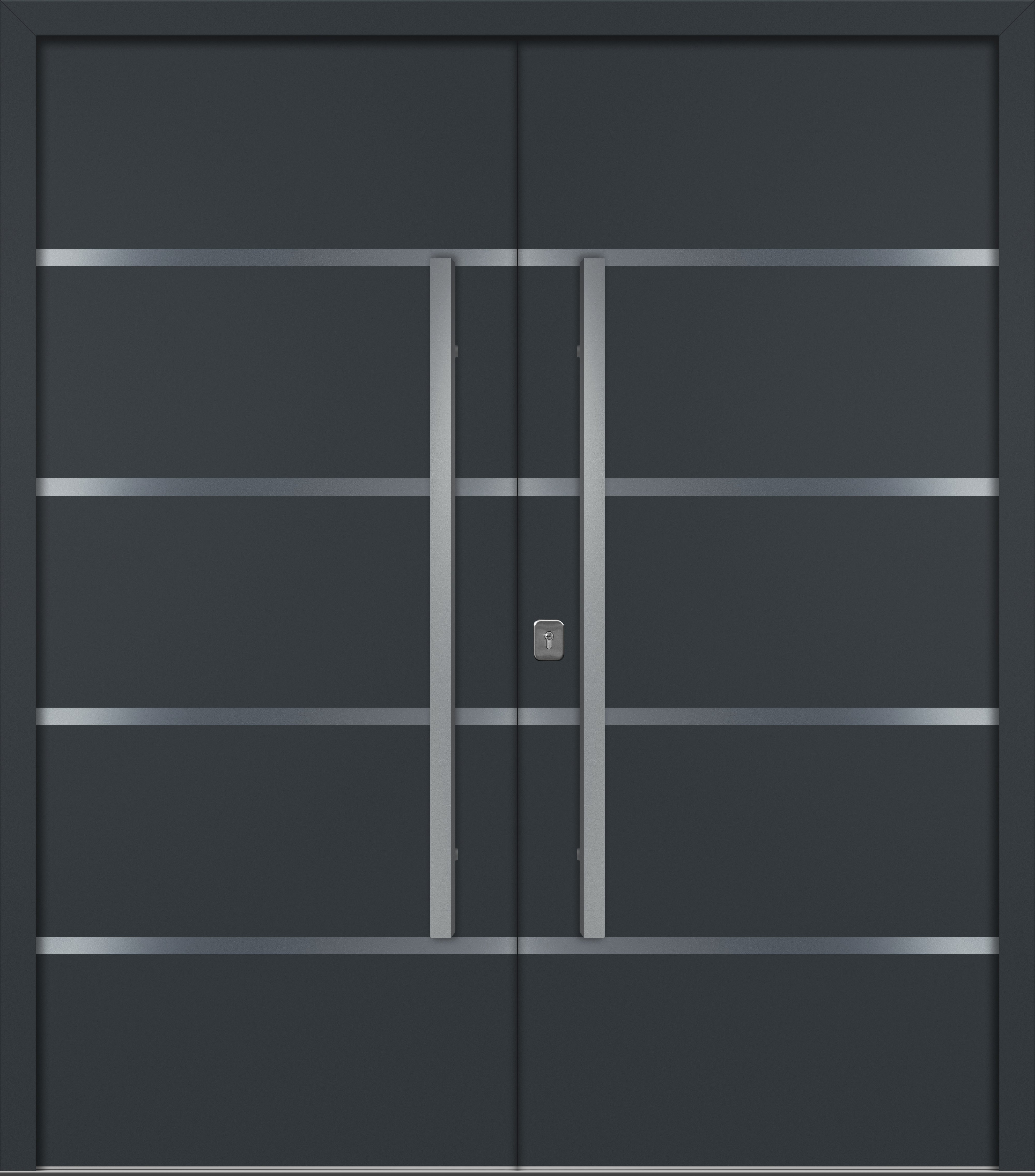 Nova Inox S3 Modern Exterior Double Door 72x80 - Unit 74x81 1/2 - Gray
