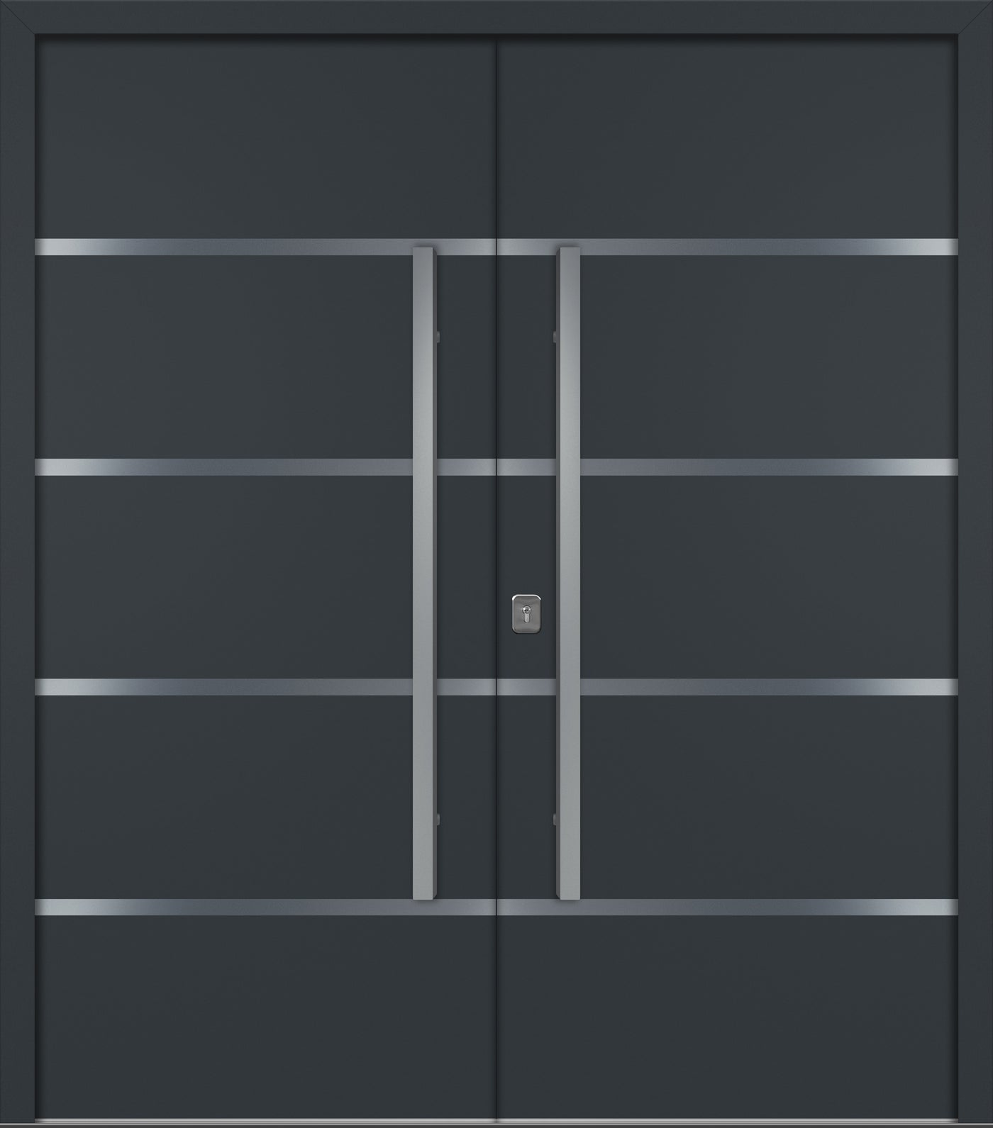 Nova Inox S3 Modern Exterior Double Door 72x80 - Unit 74x81 1/2 - Gray - Doors and Beyond