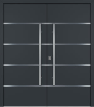 Nova Inox S3 Modern Exterior Double Door 72x80 - Unit 74x81 1/2 - Gray - Doors and Beyond