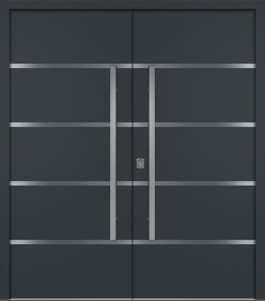 Nova Inox S3 Modern Exterior Double Door 72x80 - Unit 74x81 1/2 - Gray - Doors and Beyond