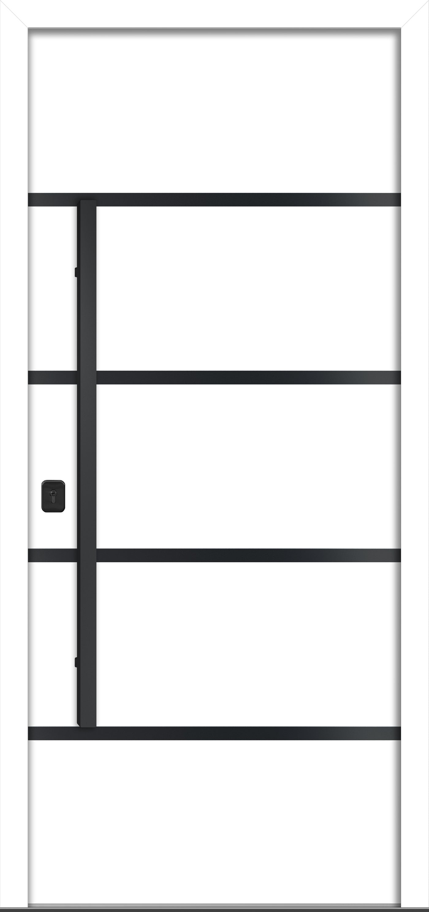 Nova Inox S3 Modern Exterior Single Door 36x80 Black Stainless Steel - White - Doors and Beyond
