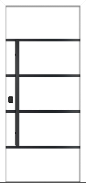 Nova Inox S3 Modern Exterior Single Door 36x80 Black Stainless Steel - White - Doors and Beyond