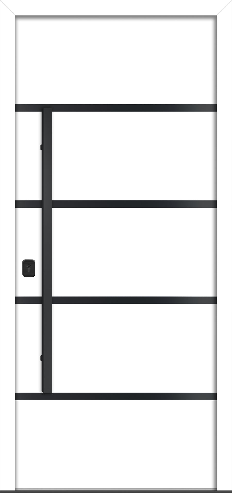 Nova Inox S3 Modern Exterior Single Door 36x80 Black Stainless Steel - White - Doors and Beyond