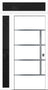 Nova Inox S3 Modern Exterior Single Door 36x80 with Sidelight and Transom - Unit 50x95 1/2 - White