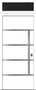 Nova Inox S3 Modern Exterior Single Door 36x80 with Transom - Unit Size 38 x 95 1/2”- White