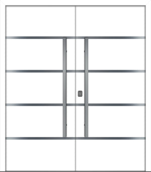 Nova Inox S3 Modern Exterior Double Door 72x80 - Unit 74x81 1/2 - White - Doors and Beyond