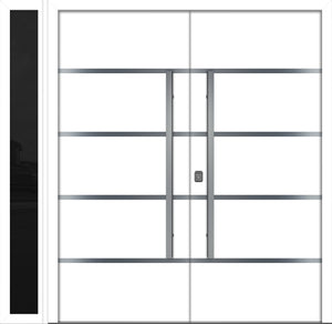 Nova Inox S3 Modern Exterior Double Door W/ (1) 12" Sidelight - Unit 86x81 3/8 - White - Doors and Beyond