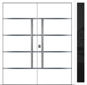 Nova Inox S3 Modern Exterior Double Door W/ (1) 12" Sidelight - Unit 86x81 3/8 - White - Doors and Beyond