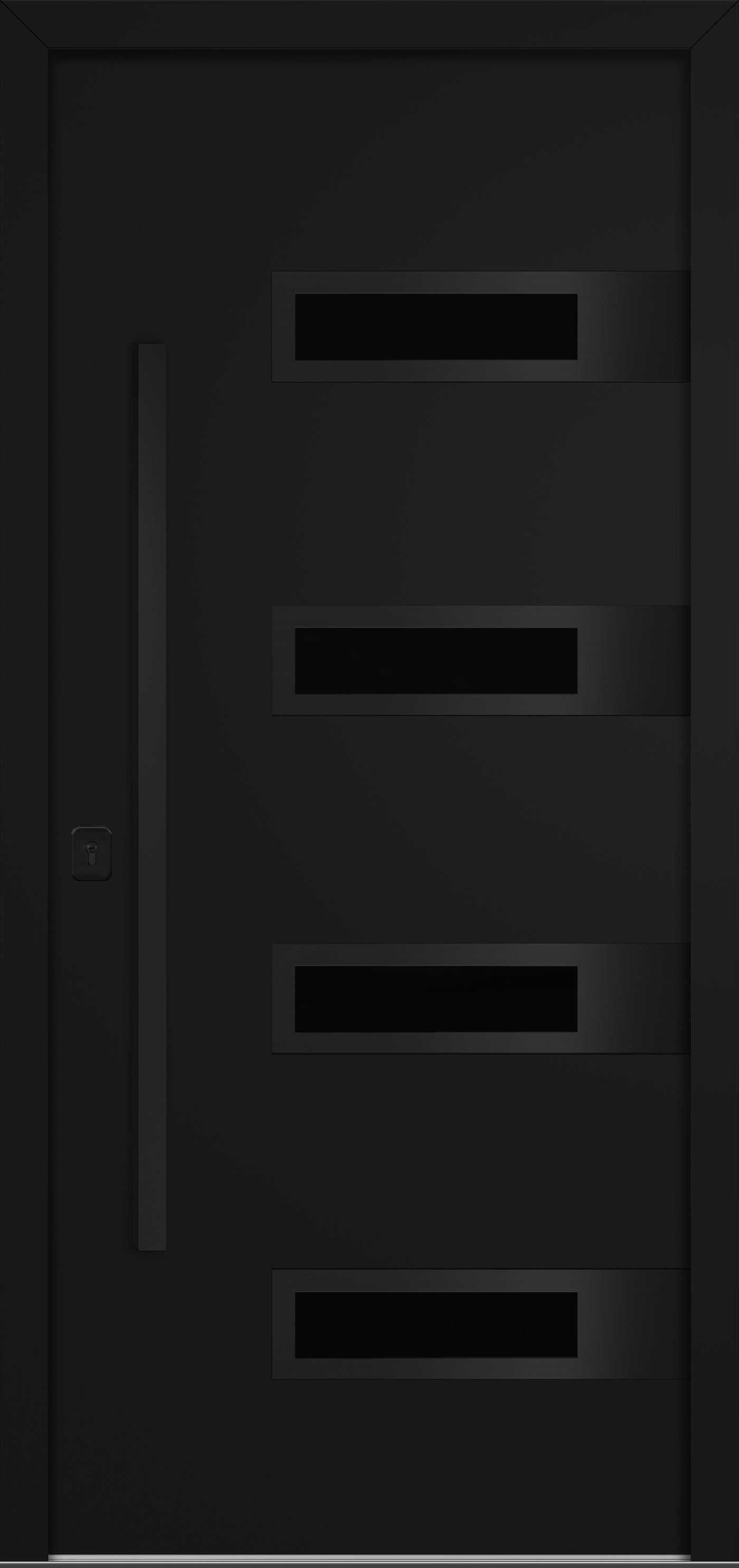 Nova Inox S4 Modern Exterior Single Door 36x80 Black Stainless Steel - Black - Doors and Beyond