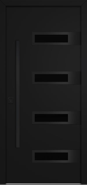 Nova Inox S4 Modern Exterior Single Door 36x80 Black Stainless Steel - Black - Doors and Beyond