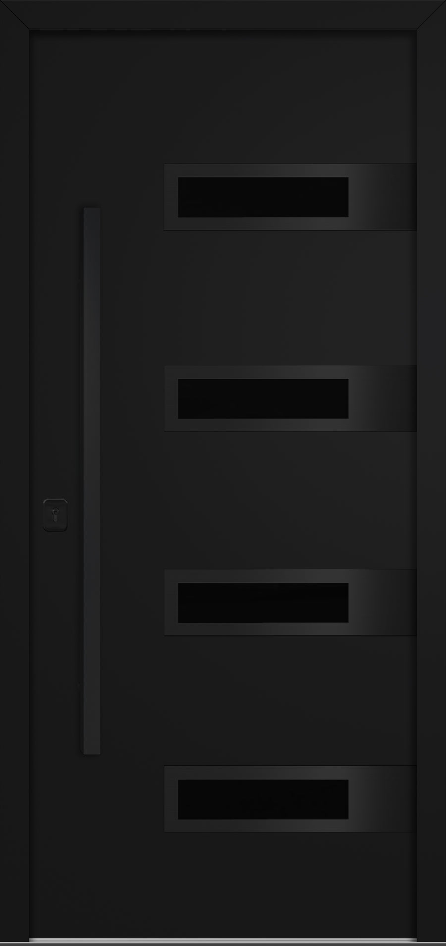 Nova Inox S4 Modern Exterior Single Door 36x80 Black Stainless Steel - Black - Doors and Beyond