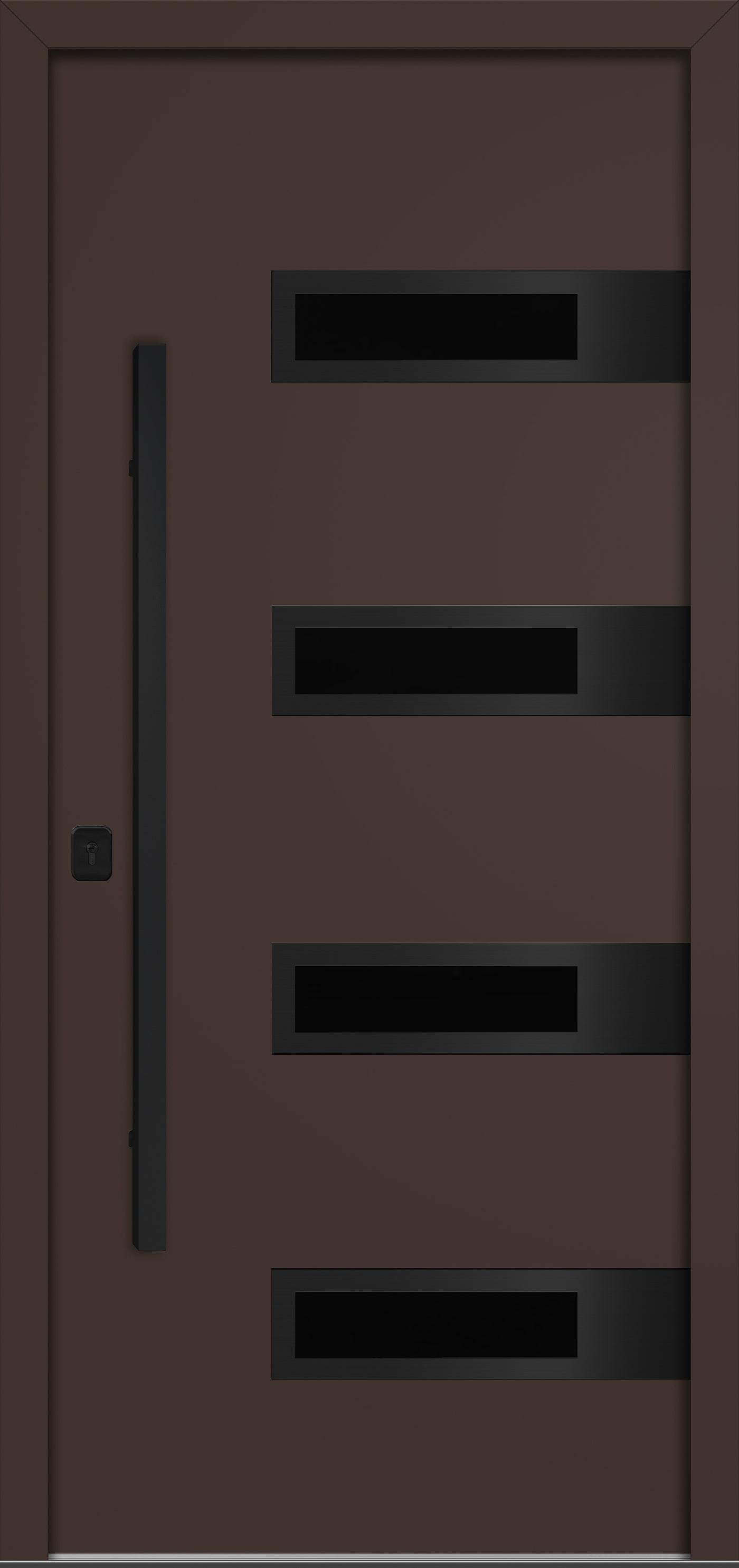 Nova Inox S4 Modern Exterior Single Door 36x80 Black Stainless Steel - Brown - Doors and Beyond