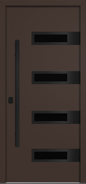 Nova Inox S4 Modern Exterior Single Door 36x80 Black Stainless Steel - Brown - Doors and Beyond