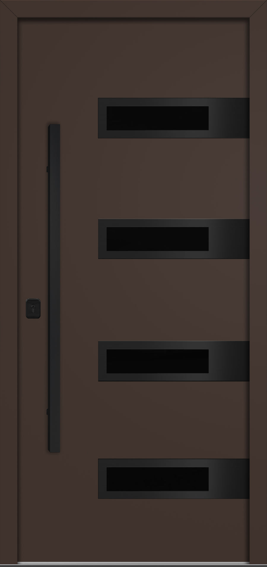 Nova Inox S4 Modern Exterior Single Door 36x80 Black Stainless Steel - Brown - Doors and Beyond