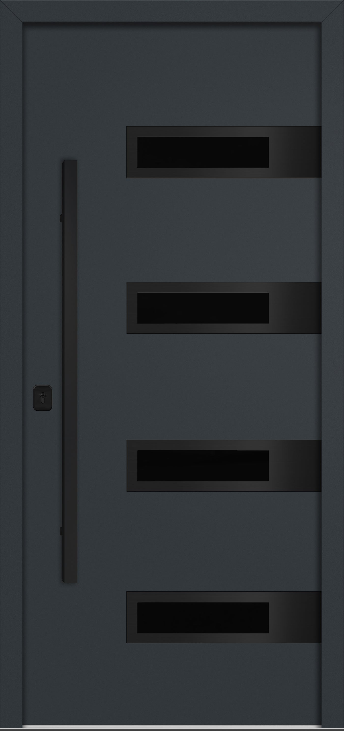 Nova Inox S4 Modern Exterior Single Door 36x80 Black Stainless Steel - Gray - Doors and Beyond