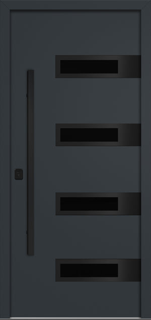 Nova Inox S4 Modern Exterior Single Door 36x80 Black Stainless Steel - Gray - Doors and Beyond