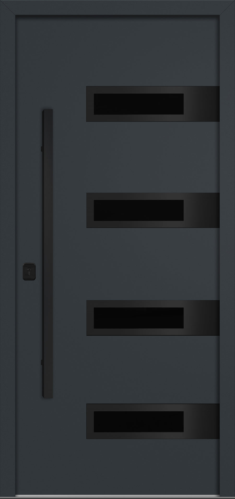 Nova Inox S4 Modern Exterior Single Door 36x80 Black Stainless Steel - Gray - Doors and Beyond