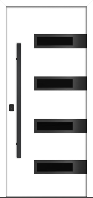 Nova Inox S4 Modern Exterior Single Door 36x80 Black Stainless Steel - White - Doors and Beyond