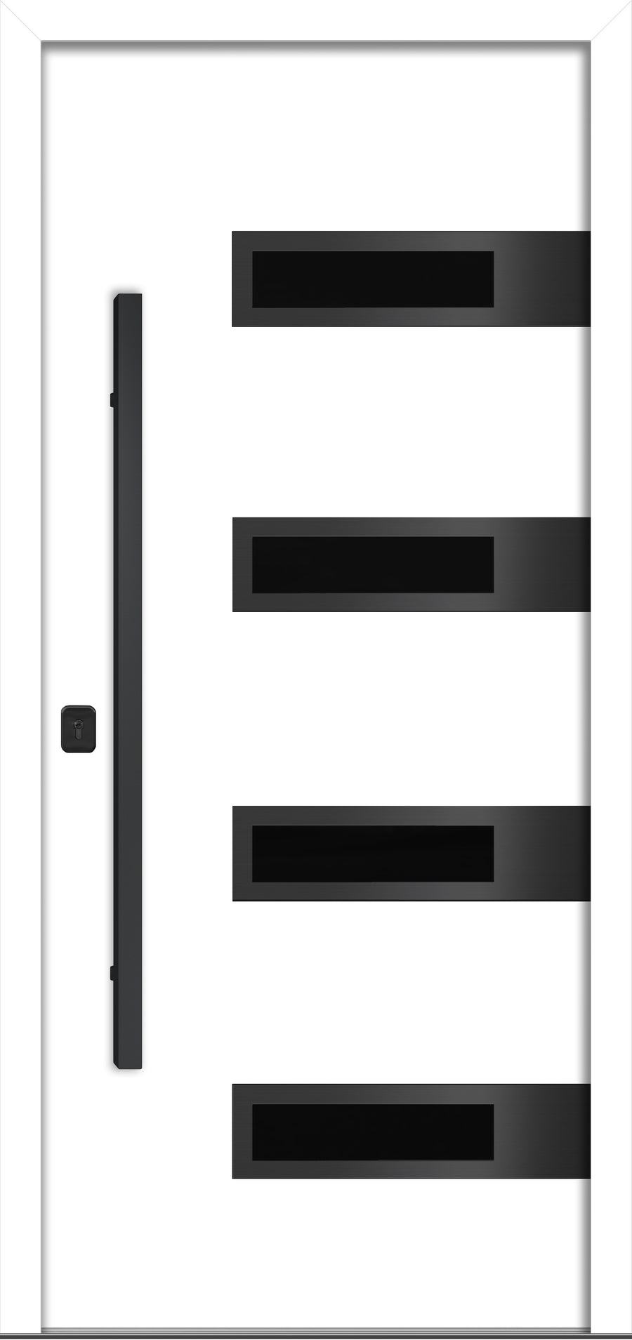 Nova Inox S4 Modern Exterior Single Door 36x80 Black Stainless Steel - White - Doors and Beyond
