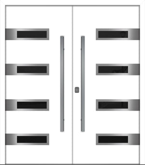 Nova Inox S4 Modern Exterior Double Door 72x80 - Unit 74x81 1/2 - White - Doors and Beyond