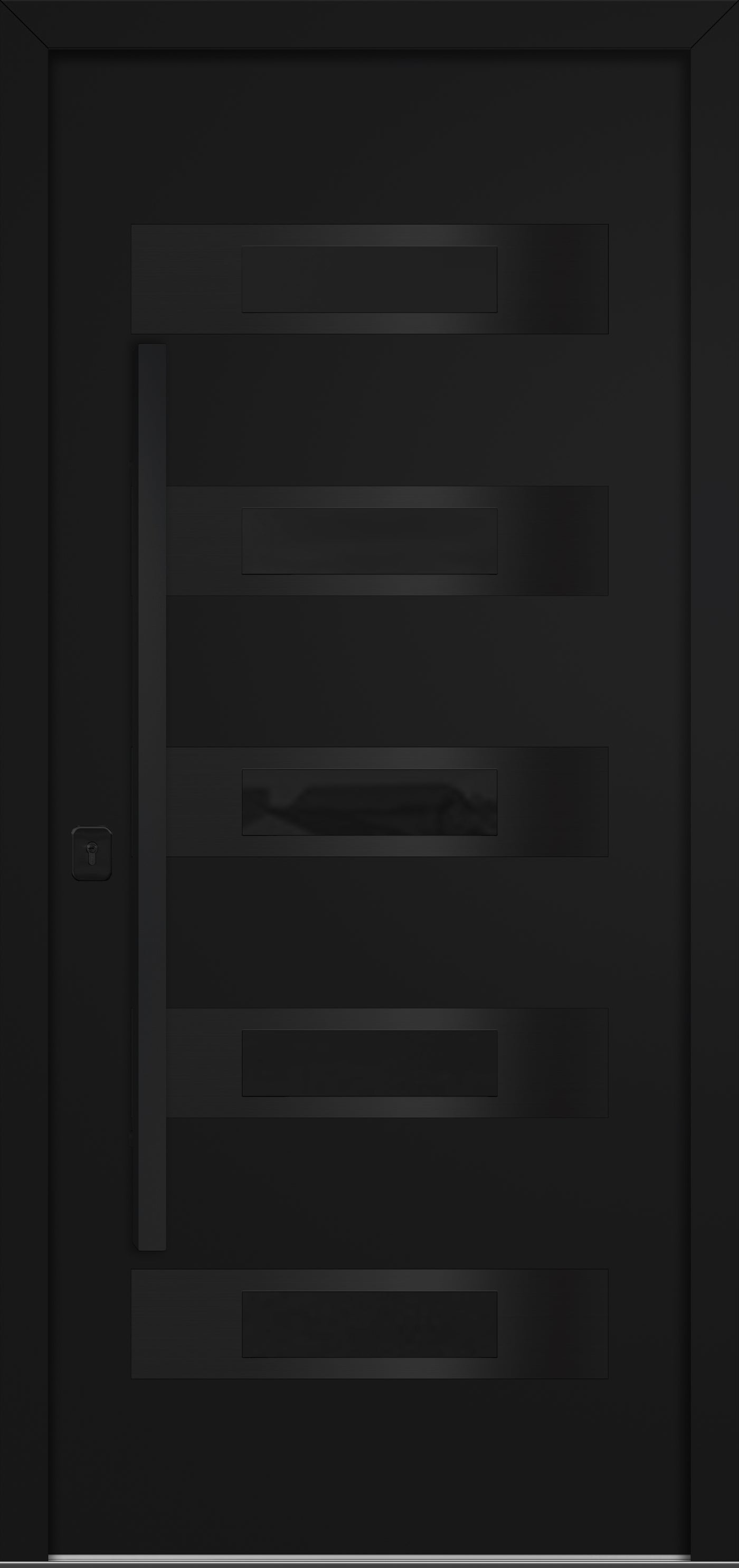 Nova Inox S5 Modern Exterior Single Door 36x80 Black Stainless Steel - Black - Doors and Beyond