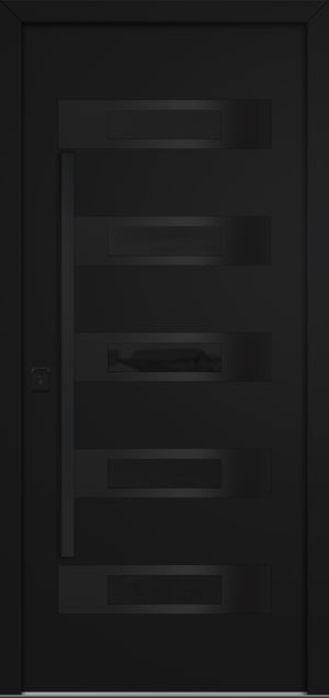 Nova Inox S5 Modern Exterior Single Door 36x80 Black Stainless Steel - Black - Doors and Beyond