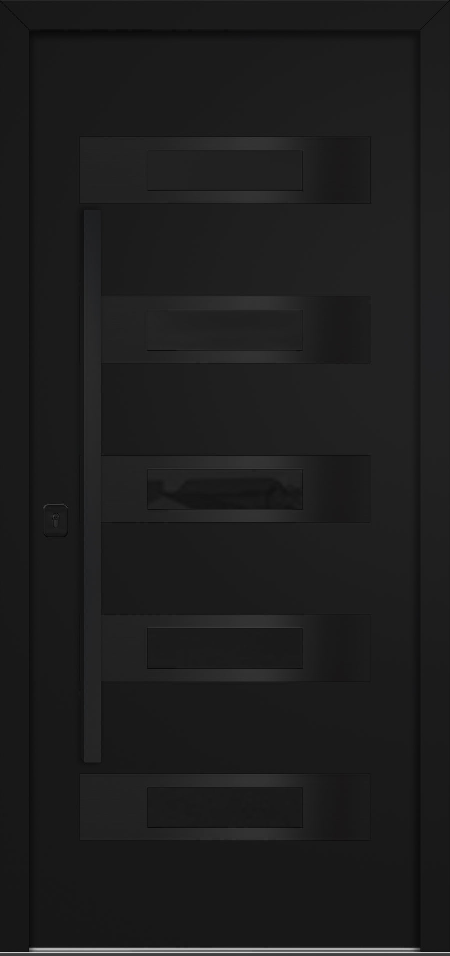 Nova Inox S5 Modern Exterior Single Door 36x80 Black Stainless Steel - Black - Doors and Beyond
