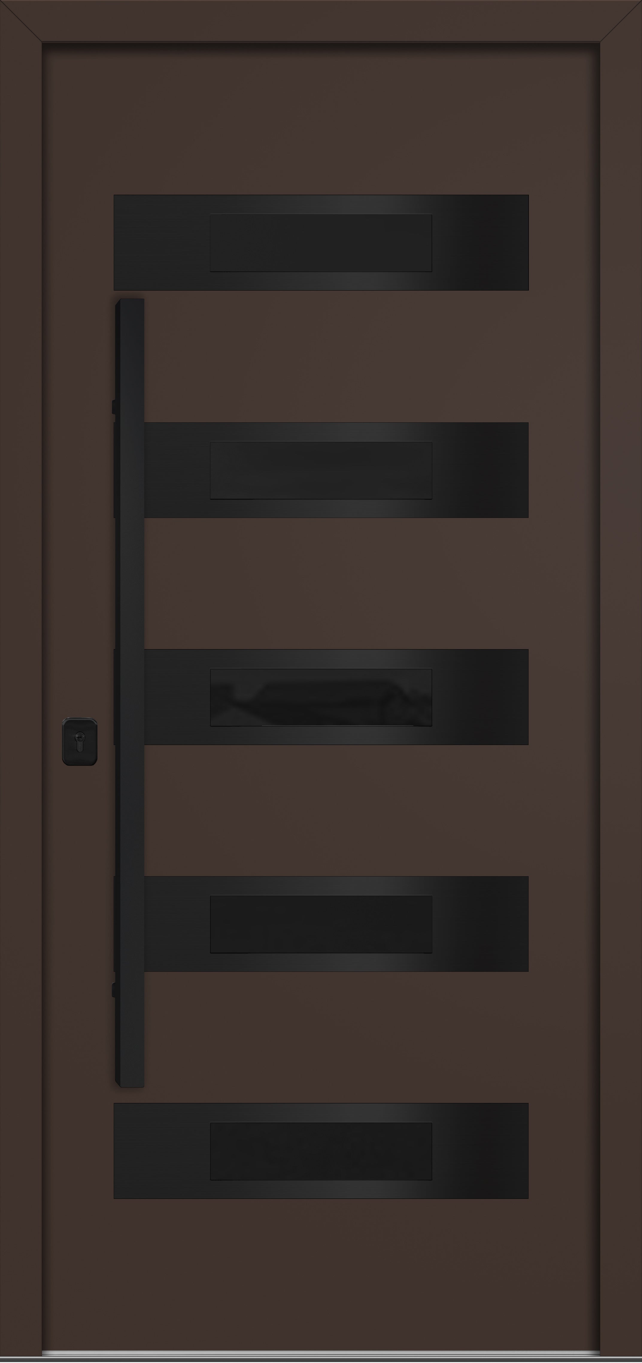 Nova Inox S5 Modern Exterior Single Door 36x80 Black Stainless Steel - Brown