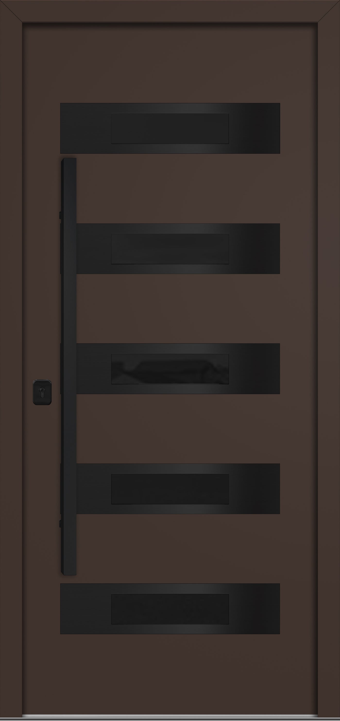 Nova Inox S5 Modern Exterior Single Door 36x80 Black Stainless Steel - Brown - Doors and Beyond