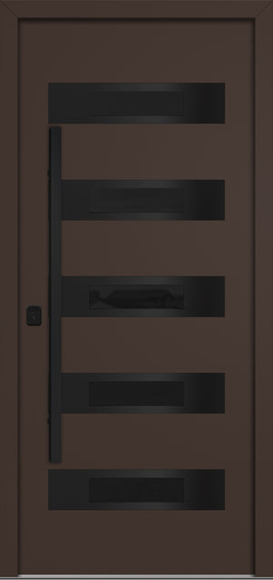 Nova Inox S5 Modern Exterior Single Door 36x80 Black Stainless Steel - Brown - Doors and Beyond
