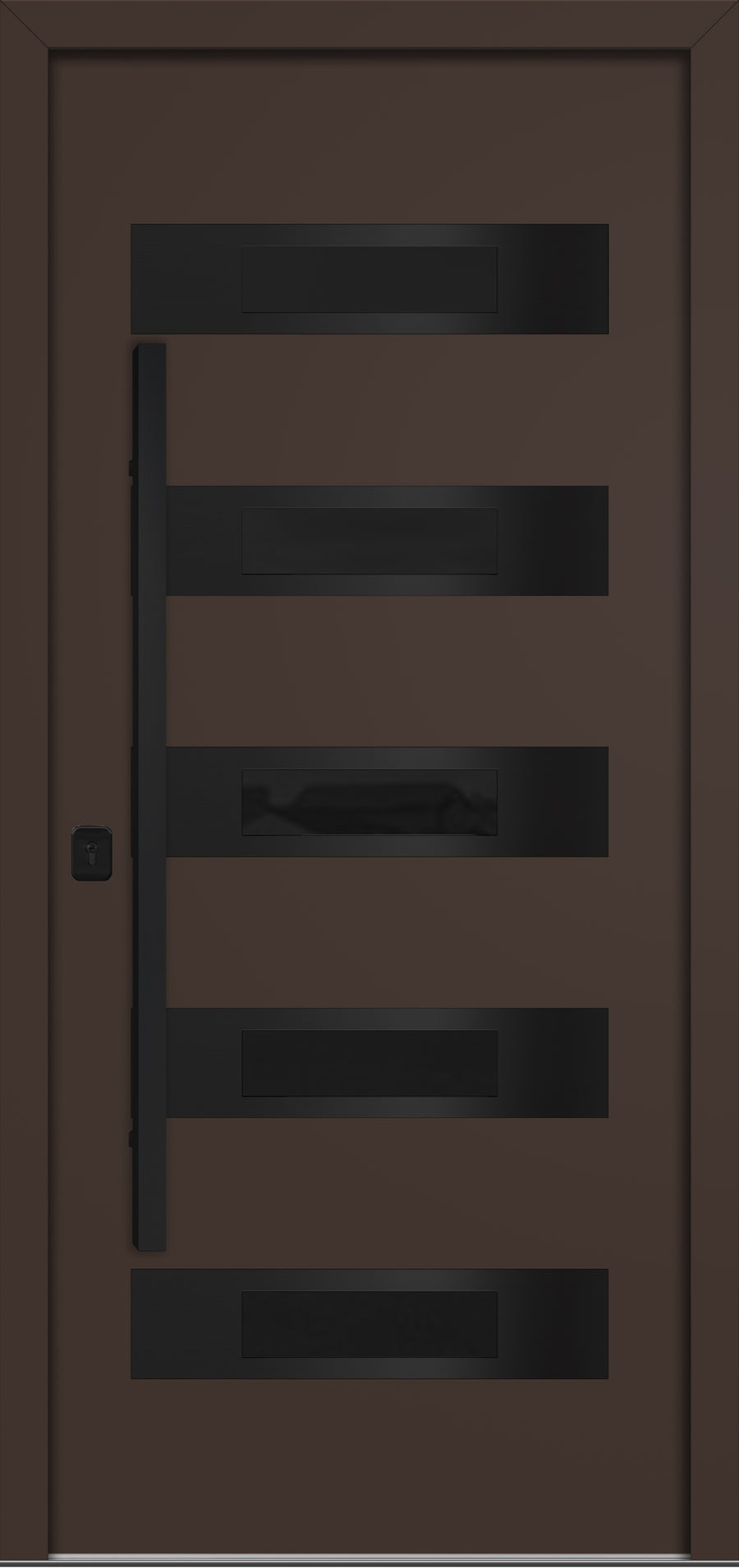 Nova Inox S5 Modern Exterior Single Door 36x80 Black Stainless Steel - Brown - Doors and Beyond