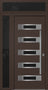 Nova Inox S5 Modern Exterior Single Door 36x80 with Sidelight and Transom - Unit 50x95 1/2 - Brown
