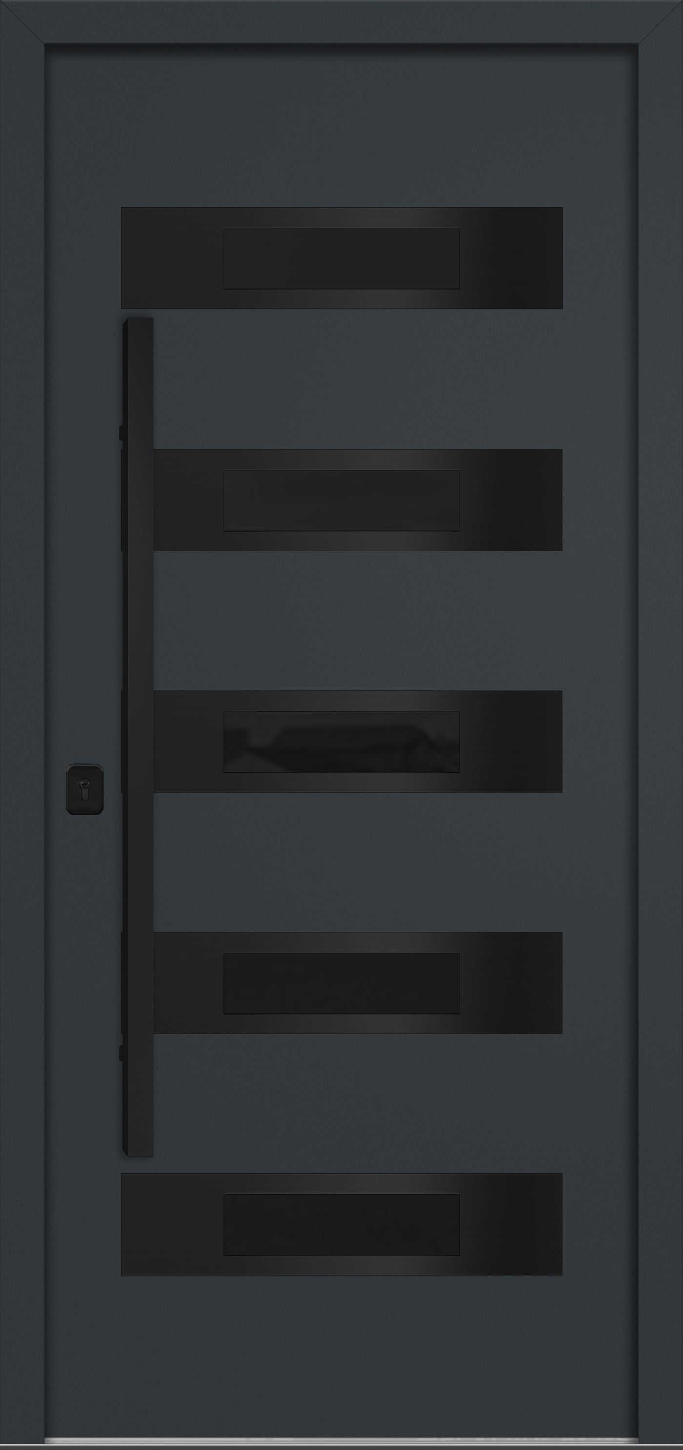 Nova Inox S5 Modern Exterior Single Door 36x80 Black Stainless Steel - Gray - Doors and Beyond